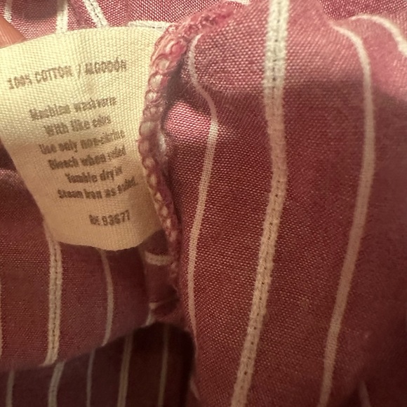 Decree 100% cotton front button striped shirt sleeve blouse size XL EUC - Picture 3 of 4